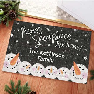 There's Snowplace Like Home Personalized Doormat---Family of Six