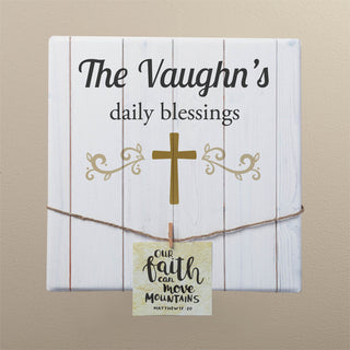 Daily Blessings Personalized 12x12 Canvas With Photo Clips