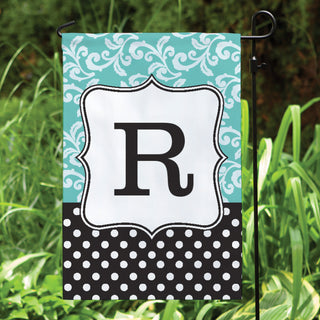 Filigree and Dot Personalized Garden Flag