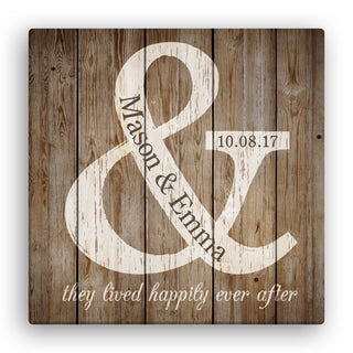 They Lived Happily Ever After Personalized 12x12 Gallery Wrap Canvas