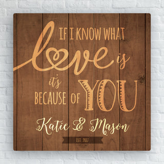 If I Know What Love Is Personalized 12x12 Canvas