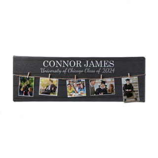 Personalized 9x27 Graduation Canvas with Photo Clips