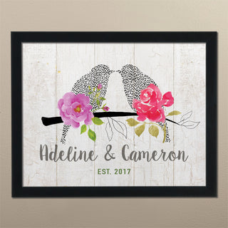 Love Birds By Edith Jackson Personalized Framed 11x14 Canvas