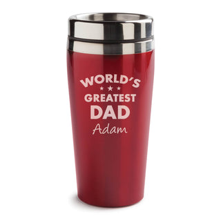 World's Greatest Personalized 16 Oz. Red Travel Mug