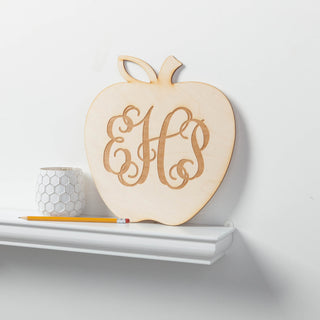 Personalized Monogram Apple Wood Plaque