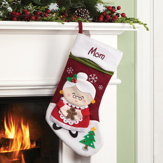 Personalized Snowcap Character Stocking - Mrs. Claus