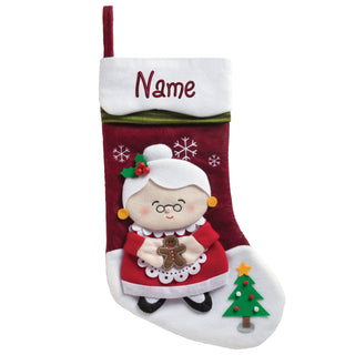 Personalized Snowcap Character Stocking - Mrs. Claus