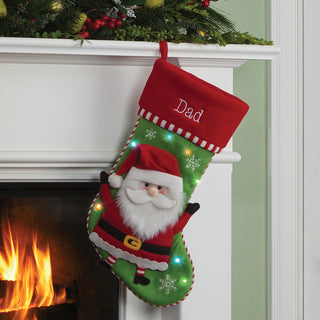 Personalized Twinkling LED Stocking - Santa