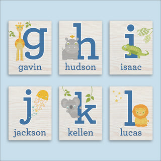 Boy's Alphabet Personalized 16x20 Canvas