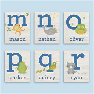 Boy's Alphabet Personalized 16x20 Canvas