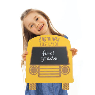 Girl School Bus Personalized Chalkboard Sign