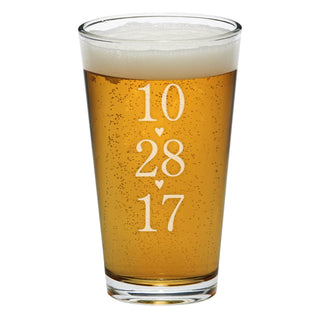 Love Date Personalized Pint Glassware