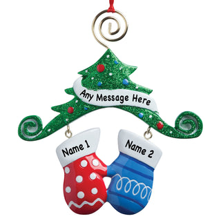 Personalized Mitten Ornament--Family of 2