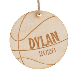 Personalized Wood Basketball Ornament