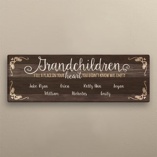 Grandchildren Personalized 9x27 Canvas