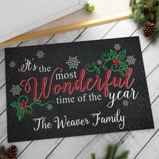 It's The Most Wonderful Time Of The Year Personalized Doormat