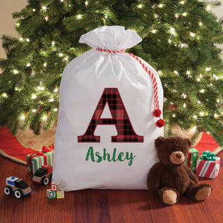 Christmas Plaid Personalized Large Santa Sack