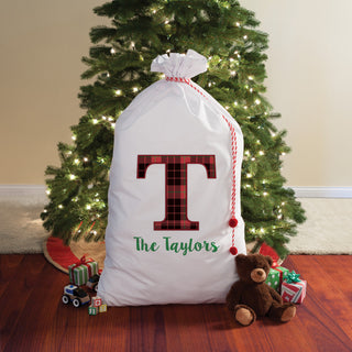 Christmas Plaid Personalized Oversized Santa Sack