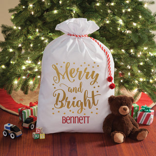 Merry and Bright Personalized Large Santa Sack