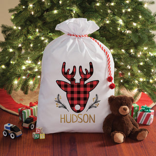 Boy Deer Head Personalized Large Santa Sack