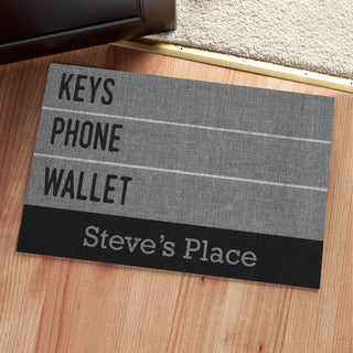 Keys, Phone, Wallet Personalized Doormat