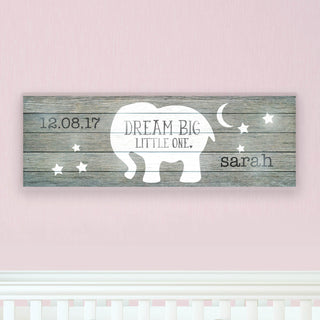 Dream Big Little One Personalized 9x27 LED Canvas