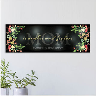 Another Word For Love Personalized 9x27 LED Black Canvas