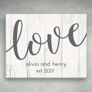 Love Personalized 16x20 Canvas