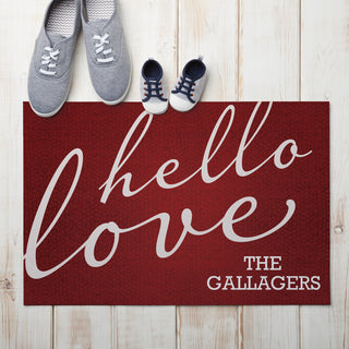 Hello Love Personalized Doormat