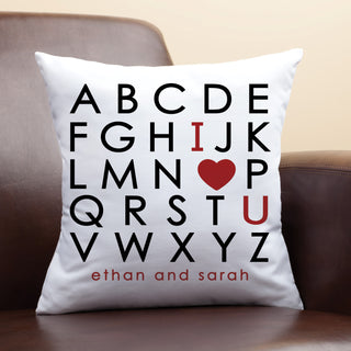 Alphabet Love Personalized Throw Pillow