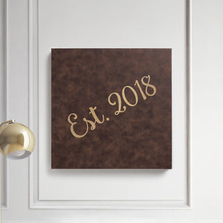 You Name It Personalized Brown Leather 14x14 Canvas