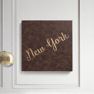 You Name It Personalized Brown Leather 14x14 Canvas