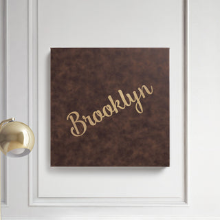 You Name It Personalized Brown Leather 14x14 Canvas