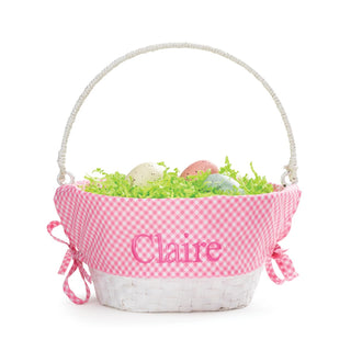 Personalized Easter Basket with Pink Liner