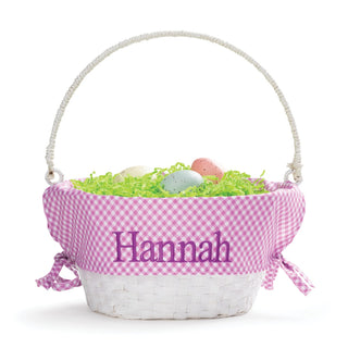 Personalized Easter Basket with Purple Liner