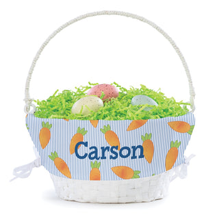 Bunny Carrots Personalized Easter Basket For Boys