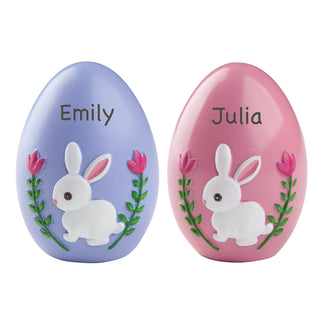 Set of 2 Personalized Resin Easter Eggs--Pink and Purple