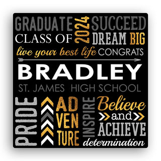 Happy Graduation Personalized 12x12 Canvas