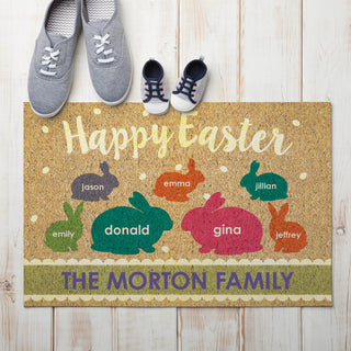 Easter Family of Seven Personalized Doormat
