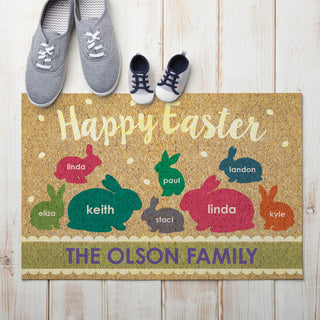 Easter Family of Eight Personalized Doormat