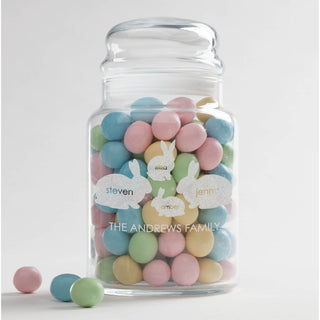 Easter Family of Four Personalized Glass Treat Jar