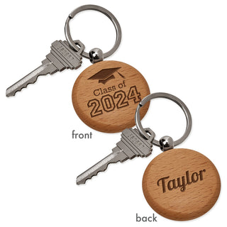 Graduation Wood Key Chain