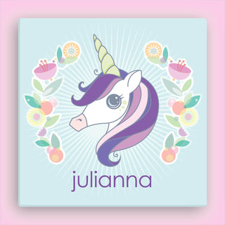 Personalized Sassy Unicorn 16x16 Canvas