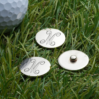 Script Initial Set of 3 Personalized Golf Ball Markers