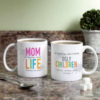 What Life Throws At You Personalized White Coffee Mug - 11 oz.