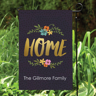 Floral Home Personalized Garden Flag