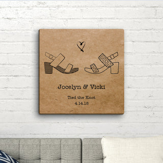 Personalized 16x16 Wedding Sandals Canvas