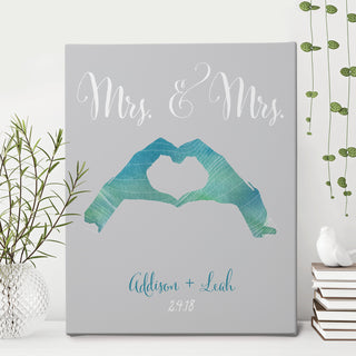 Mrs. and Mrs. Personalized 16x20 Canvas