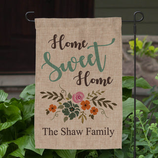 Home Sweet Home Personalized Burlap Garden Flag