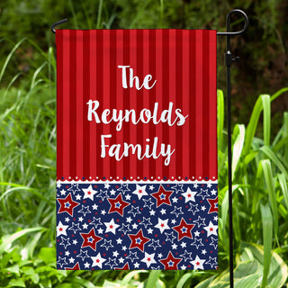 Stars and Stripes Personalized Garden Flag